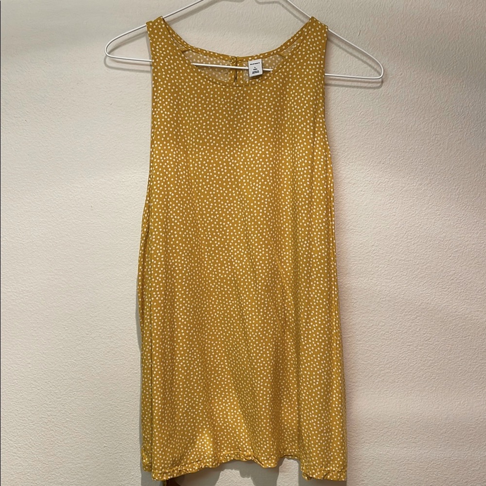 Old Navy Yellow Polka Dot Sleeveless Top
